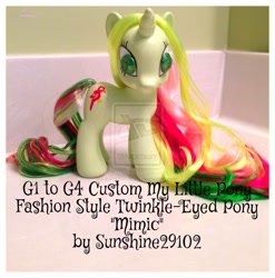 Size: 1024x1036 | Tagged: safe, artist:sunshine29102, mimic (g1), g1, custom, g1 to g4, generation leap, irl, photo, solo, toy