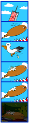 Size: 968x4032 | Tagged: safe, artist:bawsnia, fluffy pony, seagull, abandoned, barely pony related, corndog, crying, sadbox, trash, wat, wtf