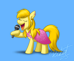 Size: 800x667 | Tagged: safe, artist:octanbearcat, oc, oc only, clothes, dress, hoof hold, microphone, singing, solo