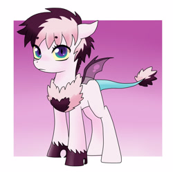 Size: 1600x1600 | Tagged: safe, artist:kianamai, oc, oc only, oc:mystery, hybrid, pony, female, mare, next generation, offspring, offspring's offspring, parent:oc:chaotic, parent:oc:pomf puff, parents:oc x oc, simple background, solo, white background