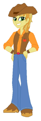 Size: 220x644 | Tagged: safe, artist:themunksandtheetts, braeburn, equestria girls, clothes, cowboy hat, male, pants, simple background, solo, two toned hair