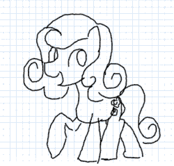 Size: 547x524 | Tagged: safe, artist:why485, daisy, flower wishes, animated, ask, ask the flower trio, graph paper, monochrome, solo, tumblr
