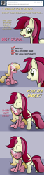 Size: 650x2600 | Tagged: safe, artist:why485, lily, lily valley, roseluck, ask, ask the flower trio, blushing, comic, eyes closed, hug, tumblr