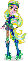 Size: 249x530 | Tagged: safe, lemon zest, equestria girls, friendship games, box art, merchandise, ponied up, simple background, solo, transparent background