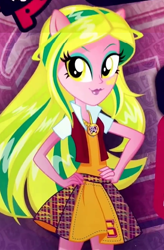 Size: 800x1220 | Tagged: safe, lemon zest, equestria girls, friendship games, clothes, merchandise, school spirit, school uniform, solo