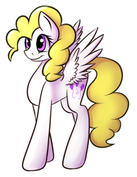 Size: 920x1185 | Tagged: safe, artist:justalittleshadow, artist:novabytes, surprise, pegasus, pony, collaboration, cute, smiling, solo, spread wings