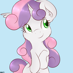 Size: 2000x2000 | Tagged: safe, artist:freefraq, sweetie belle, cute, ear fluff, solo