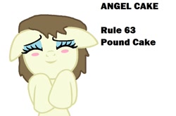 Size: 895x589 | Tagged: safe, angel cake, pound cake, rule 63, simple background, white background