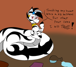 Size: 3500x3046 | Tagged: safe, artist:metalaura, oc, oc only, oc:zetani, lamia, original species, snake, zebra, fetish, imminent vore, looking at you, male, snake eyes, solo, stallion