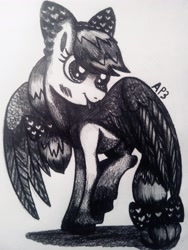 Size: 3072x4096 | Tagged: safe, artist:amberpon3, oc, oc only, oc:dixie star, monochrome, solo, traditional art