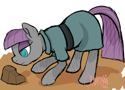 Size: 1280x920 | Tagged: safe, artist:aenbrdraws, derpibooru import, maud pie, rock smelling, solo