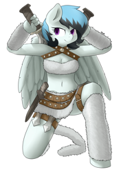 Size: 3295x4598 | Tagged: safe, artist:marble-soda, oc, oc only, oc:sentoki, anthro, pegasus, unguligrade anthro, belly button, cosplay, kitty kat katarina, league of legends, midriff