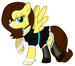 Size: 4519x4000 | Tagged: safe, artist:the smiling pony, oc, oc only, oc:vanilla creme, pegasus, pony, choker, clothes, dress, fishnet stockings, maid, simple background, solo, stockings, transparent background