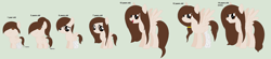 Size: 2132x466 | Tagged: safe, artist:iartsyponies, oc, oc only, oc:mia scars, pony, age difference, age progression, baby, baby pony, cast, comparison, female, filly, foal, mare, solo