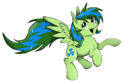 Size: 1663x1117 | Tagged: safe, artist:scienceisanart, oc, oc only, oc:wintergreen, pegasus, pony, fluffy, flying, looking at you, open mouth, simple background, smiling, solo, spread wings, transparent background