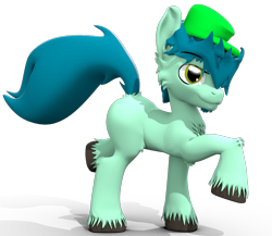 Size: 1473x1279 | Tagged: safe, artist:sherfur, oc, oc only, oc:pouncer, earth pony, pony, 3d, blank flank, male, simple background, solo, stallion, transparent background, unshorn fetlocks