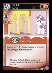 Size: 372x520 | Tagged: safe, sweetie belle, ccg, crystal games, enterplay, tall tale (character)