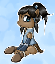 Size: 1737x2000 | Tagged: safe, artist:prrwio, korra, ponified, solo, the legend of korra