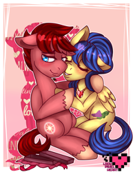 Size: 2975x3850 | Tagged: safe, artist:ladypixelheart, oc, oc only, oc:north star, oc:wineberry, shipping, winestar