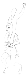 Size: 576x1536 | Tagged: safe, artist:lemurkatta, anthro, fluffy pony, anthro fluffy, monochrome