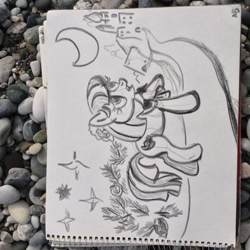 Size: 1936x1936 | Tagged: safe, artist:snow, coco pommel, monochrome, solo, traditional art