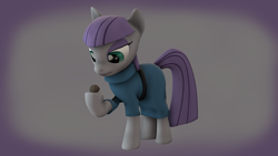 Size: 3000x1687 | Tagged: safe, artist:luminousdazzle, boulder (pet), maud pie, 3d, rock, solo, source filmmaker