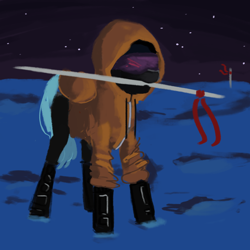 Size: 1280x1280 | Tagged: safe, artist:sterfler, oc, oc only, oc:cold snap, antarctica, clothes, goggles, solo