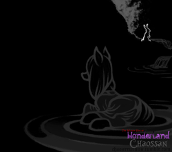 Size: 836x739 | Tagged: safe, artist:chaosrruruus, pony, rabbit, animal, monochrome, wilder side of wonderland