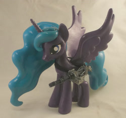 Size: 2801x2633 | Tagged: safe, artist:gryphyn-bloodheart, oc, oc only, oc:lacunae, alicorn, pony, fallout equestria, fallout equestria: project horizons, 3d print, alicorn oc, custom, funko, irl, minigun, photo, toy