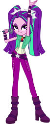 Size: 1136x2780 | Tagged: safe, artist:givralix, aria blaze, equestria girls, rainbow rocks, .svg available, amulet, clothes, high heel boots, looking at you, microphone, necklace, simple background, solo, svg, transparent background, vector