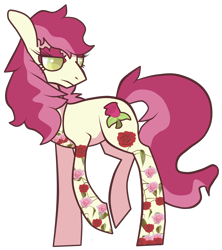 Size: 2338x2634 | Tagged: safe, artist:riisusparkle, roseluck, flower, looking back, simple background, solo, transparent background