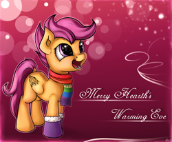 Size: 2500x2057 | Tagged: safe, artist:neko-me, scootaloo, boots, clothes, cute, cutealoo, scarf, shoes, solo