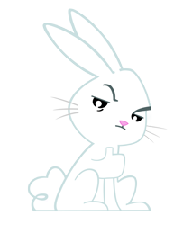 Size: 2048x2520 | Tagged: safe, artist:flare-chaser, angel bunny, rabbit, approves, lidded eyes, raised eyebrow, simple background, sitting, solo, thumbs up, transparent background, vector