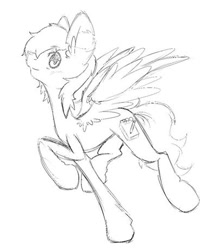 Size: 403x460 | Tagged: safe, artist:pinktabico, oc, oc only, oc:etchasketch, monochrome, side view, sketch, standing