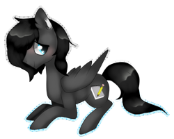 Size: 999x800 | Tagged: safe, artist:kaikururu, oc, oc only, oc:etchasketch, pegasus, pony, prone, side view