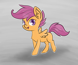 Size: 3000x2500 | Tagged: safe, artist:amberlea-draws, scootaloo, pegasus, pony, female, filly, simple background, solo