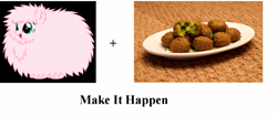 Size: 1408x596 | Tagged: safe, oc, oc only, oc:fluffle puff, exploitable meme, falafel, food, make it happen, meme