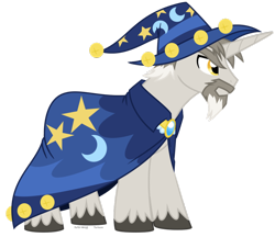 Size: 962x831 | Tagged: safe, artist:faith-wolff, star swirl the bearded, pony, unicorn, fanfic:the bridge, beard, cloak, clothes, facial hair, hat, male, simple background, solo, stallion, transparent background, wizard hat, younger