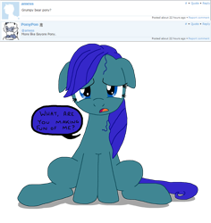 Size: 2625x2781 | Tagged: safe, artist:allthestuffilike94, oc, oc only, oc:wishy washy, answer, ask, question, sad