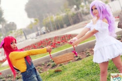 Size: 1600x1067 | Tagged: safe, artist:dashcosplay, apple bloom, sweetie belle, human, cosplay, irl, irl human, photo