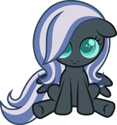 Size: 855x913 | Tagged: safe, artist:archerinblue, oc, oc only, oc:nightdrop, magical lesbian spawn, offspring, parent:oc:snowdrop, parents:oc x oc, parents:snownyx, puppy dog eyes, simple background, transparent background