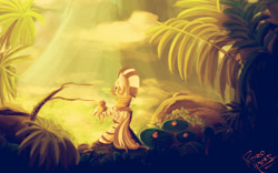 Size: 1280x799 | Tagged: safe, artist:pedrohander, zecora, zebra, colored, digital art, female, scenery, solo