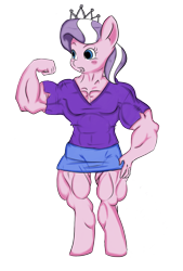 Size: 1317x1949 | Tagged: safe, artist:eko1986, diamond tiara, anthro, clothes, diamond-hard tiara, flexing, muscles, my muscle pony, simple background, solo, torn clothes, transparent background, wardrobe malfunction