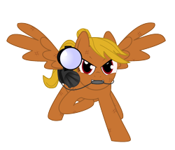 Size: 1400x1200 | Tagged: safe, artist:salted pingas, oc, oc only, oc:healthy skies, pegasus, pony, fallout equestria, fallout equestria: sweet child of mine, angry, battle saddle, beaten up, female, gun, hooves, looking at you, mare, optical sight, pregnant, rifle, simple background, sniper rifle, solo, spread wings, transparent background, weapon, wings