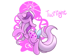 Size: 700x525 | Tagged: safe, artist:c0tt0ntales, artist:cotton, twilight, g1, dna, g1 to g4, generation leap, magic, tail bow