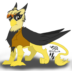 Size: 900x891 | Tagged: safe, artist:electuroo, oc, oc only, oc:electuroo, griffon, griffonized, solo, species swap