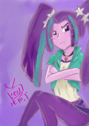 Size: 1024x1450 | Tagged: safe, artist:milkitalix, artist:sapphirevision421, aria blaze, equestria girls, solo