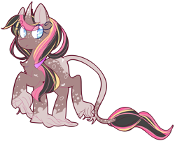 Size: 1301x1053 | Tagged: safe, artist:kookoi, oc, oc only, classical unicorn, adoptable, leonine tail, solo