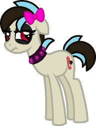 Size: 396x518 | Tagged: safe, artist:starryoak, oc, oc only, oc:knuckle sandwich, earth pony, pony, alternate universe, bow, hair bow, makeup, offspring, parent:cheese sandwich, parent:vinyl scratch, simple background, transparent background