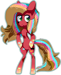 Size: 484x590 | Tagged: safe, artist:bunni-poni, oc, oc only, oc:pun, earth pony, pony, ask, ask pun, bipedal, female, mare, rainbow power, rainbow power-ified, simple background, solo, transparent background